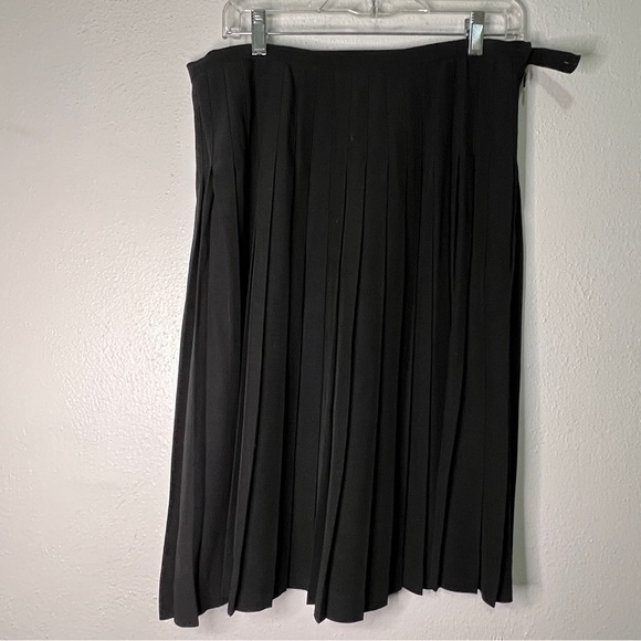 Paul Simon Of Charlotte Vintage Black Pleated Skirt Sz 14 Preowned Euc